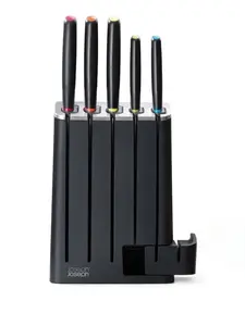 Набор elevate slimblock из пяти ножей с точилкой, 35,5х17х7,5 см, Joseph Joseph, черный