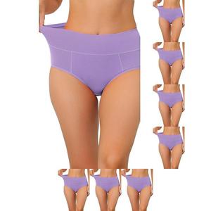 8 пар женского хлопкового белья с высокой талией и эффектом контроля живота (доступно в plus size) Inspire Chic, Light Purple