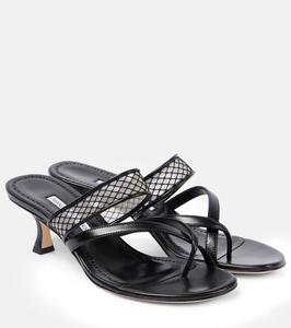 Sulna 50 кожаные мюли Manolo Blahnik, 0015 Blck