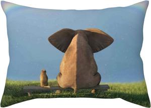 Pevtufa Чехол на подушку с принтом собаки-слона и конвертной застежкой Elephant Dog Sitting