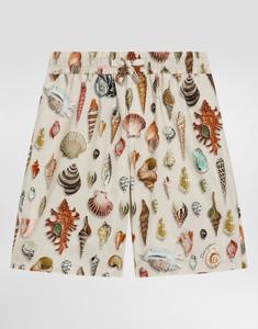 Бермуды из поплина с принтом ракушек Dolce&Gabbana, мультиколор