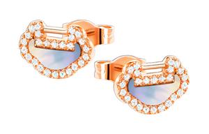 Qeelin Серьги-гвоздики Yu Yi для женщин, цвет rose gold