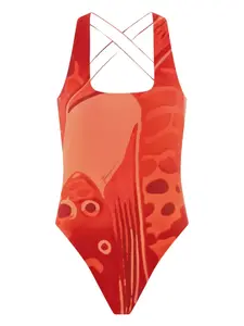 Купальник с рыбным принтом Ferragamo, красный