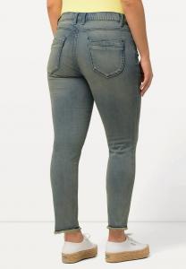 Джинсы облегающего кроя FRINGED HEM SARAH Ulla Popken, синий деним