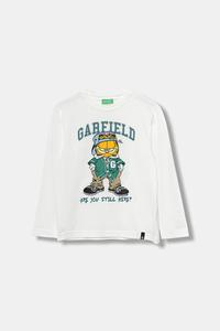 Детская хлопковая кофта с длинным рукавом United Colors Of Benetton, белый