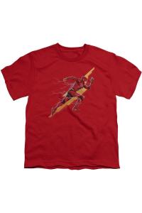 Футболка с коротким рукавом для детей "Флэш из Лиги справедливости" Gildan, красный