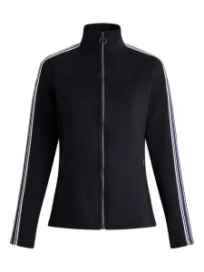 Лыжная куртка с застежкой-молнией спереди и полосками Fusalp, черный