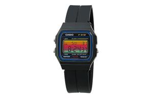 CASIO Кварцевые часы Retrofit Series с силиконовым ремешком, мужские часы с черным циферблатом