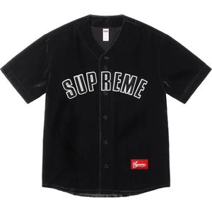 Supreme Бейсбольная джерси из вельвета, Black