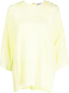 Lanvin шелковая блузка с драпировкой, зеленый