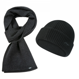 Шапки Li Ning унисекс, minimalist style черный hat+versatile scarf