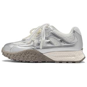 AGSDON Женские кеды низкие на скрытой платформе серебристые, цвет Silver[Hidden Wedge]