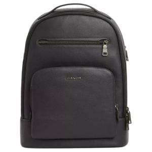 COACH Личи Зернистая Кожаная Рюкзак Большой Мужской Графит