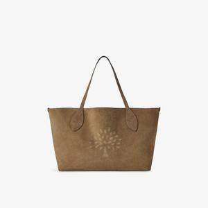 Сумка-тоут Mulberry из замши большая с принтом, желтый