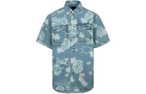 Рубашка мужская джинсовая синяя Evisu, синий