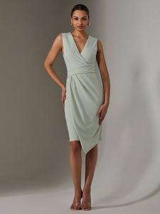 Платье с асимметричным подолом с запахом Jolie Moi, цвет Light Green