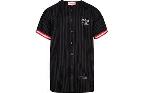 Mitchell Ness Мужская футболка, черная, с V-образным вырезом, умеренно прямой крой