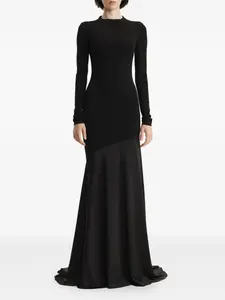 Платье макси с длинными рукавами и силуэтом «рыбий хвост» 2310 STUDIO, черный