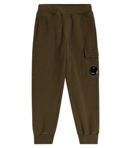 Базовые спортивные штаны из хлопкового флиса C.P. COMPANY KIDS, зеленый