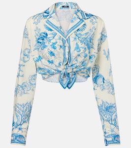 Кроп-топ Underwater Barocco Versace, Eggshell+Bright DV Blue