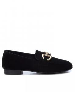 Женские замшевые мокасины на плоской подошве XTI, черный