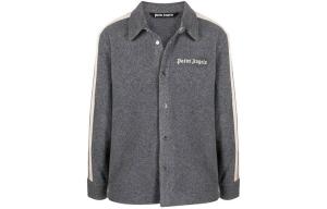 PALM ANGELS Рубашка мужская серая с острым воротником Moderate Shirt