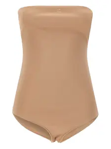 Боди с вышитым логотипом Courrèges, нейтральный