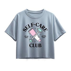 Футболка Boxy для девочек 7-16 лет Self Care Club Licensed Character, Chambray Blue