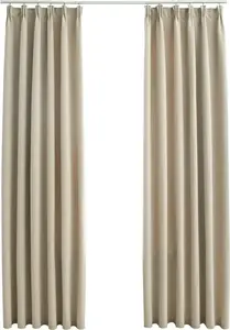 Плотные шторы с крючками, 2 шт., бежевые, 140х225 см DKD HOME DECOR