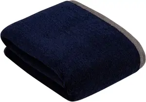Банное полотенце bugatti "Prato", (1 шт.), однотонное, с крапчатым краем по краю 100х150 см (1 шт.), темно-синий