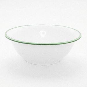 Салатница с зеленым краем 20 см Gmundner Keramik, белый/зеленый