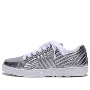 Кроссовки leather sneakers 'silver' Prada, серебряный