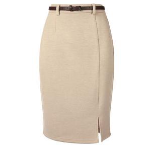 Юбка-карандаш для женщин, длина до колена, высокая талия, элегантная офисная юбка миди с поясом Inspire Chic