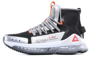 Кроссовки мужские высокие серебристо-черные Peak