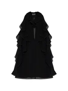 Топ с оборками и разрезом-каплей Alexander McQueen, черный