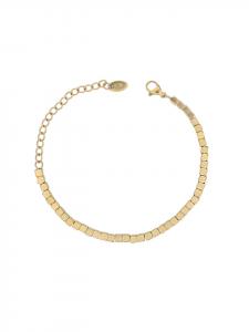 Adeliás Женский браслет - браслет из нержавеющей стали с шариками, 15+5 см, золотистый