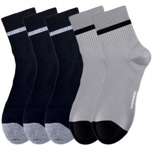 Унисекс носки Mid Calf WARRIOR, 5 pack (черный 3+серый 2)