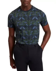 Хлопковая футболка Jaakub с цветочным геометрическим принтом Ted Baker, мультиколор
