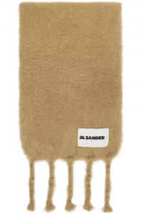 Широкий шарф из шерстяной смеси Jil Sander, бежевый
