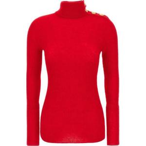 Классическая водолазка с длинным рукавом BALMAIN, красный