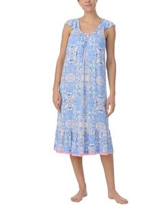 Женская ночная рубашка миди с рукавами-крылышками Ellen Tracy, Madallion Peri
