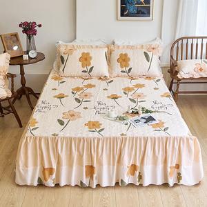 Antarctic Комплект постельного белья из 4 предметов (простыня на резинке 180 см, пододеяльник 220х240 см), стеганый, утолщенный, цвет Spring Warm Sun