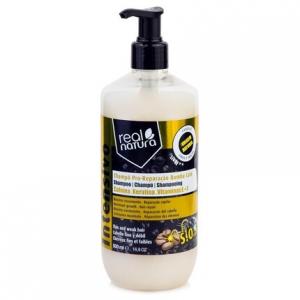 REAL NATURA Шампунь без соли Pro-Repair Coffee Pump 500 мл Интенсивное восстановление и укрепление для поврежденных волос