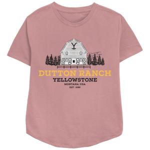 Женская футболка свободного кроя с принтом «Yellowstone Dutton Ranch Barn» Licensed Character, цвет mauve