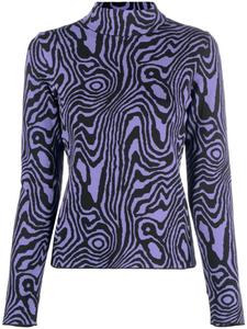 Moschino джемпер с высоким воротником и графичным принтом, фиолетовый