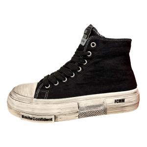 FCMM Высокие кожаные кроссовки мужские черные, цвет Black