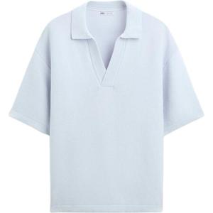 Рубашка поло мужская светло-синяя Zara, светло-голубой