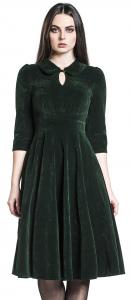 Платье средней длины H&R London Glamorous Velvet Tea Dress, темно-зеленый