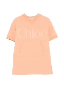 Платье с логотипом Chloe Kids, оранжевый