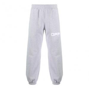 Спортивные брюки Men's Off-White Logo Printing Bundle Feet Sports Pants/Trousers/Joggers Light Grey OMCH022S20E300030788